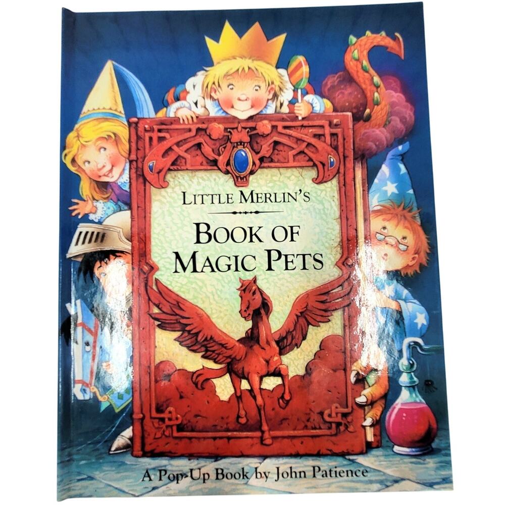 Vintage 1994 Little Merlin Book of Magic Pets Pop Up John‎ Patience Classic Read